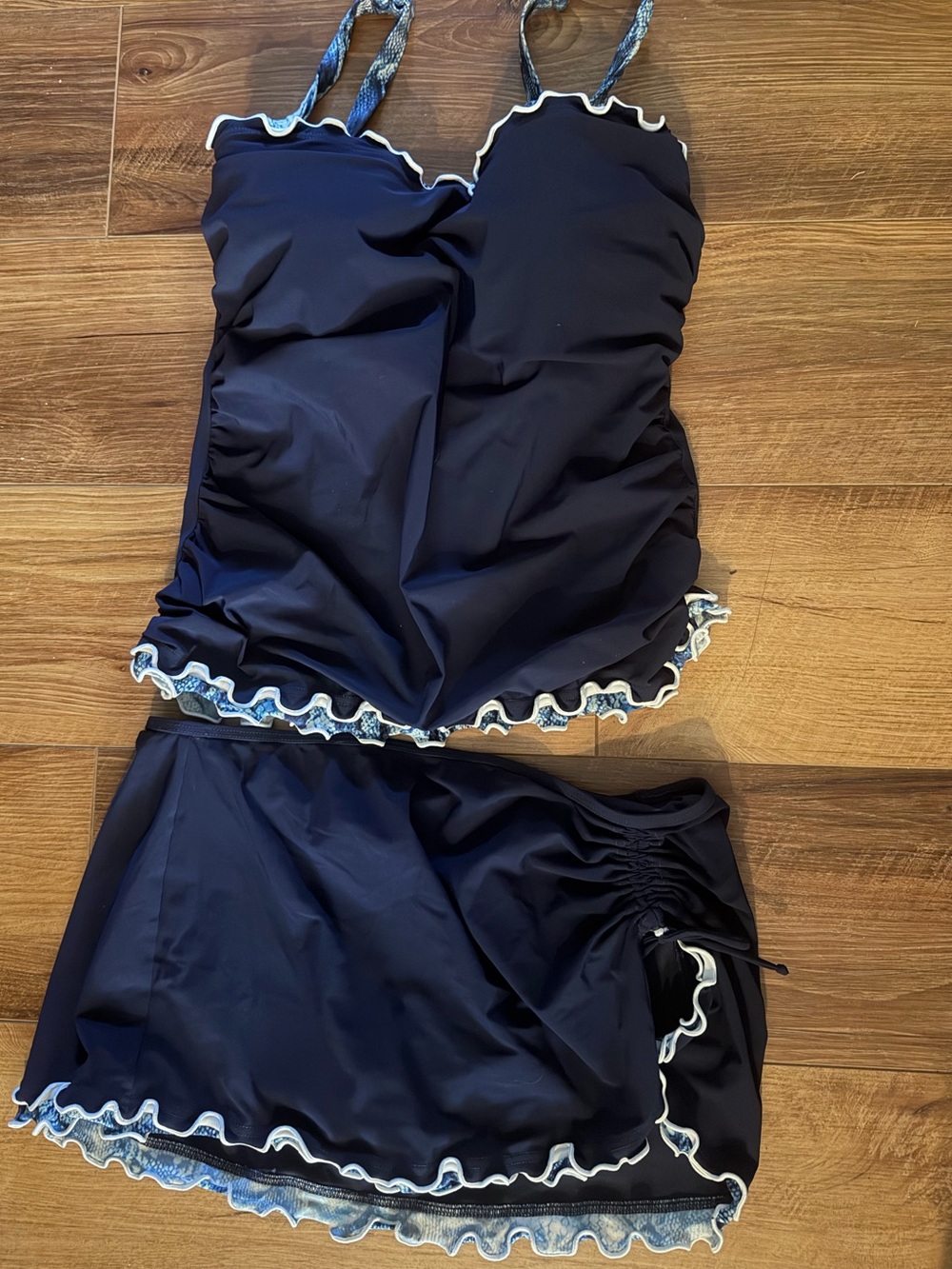 Profile By Gottex Navy Swim Tankini with Ruffle Trim